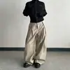 Pantalones de Traje Anchos con Pliegues Tridimensionales Estilo Old Money para Hombre, Corte Holgado, Anti-Arrugas, Pantalones Largos Casuales, Pantalones Rectos Relajados con Caída