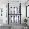 Arara de Roupas de Chão ao Teto Sem Furos, Rack de Armazenamento para Sala de Estar, Haste de Suporte para Varanda Quarto, Rack Combinado para Guarda-Roupa