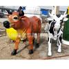 Escultura de vaca de resina plástica reforzada con fibra de vidrio, escultura de vaca de dibujos animados, animal de simulación, vaca pintada, adornos de jardín para paisaje exterior