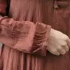 Vestido Largo de Dos Piezas Primavera y Otoño 2026, Vestido de Lino Artístico Acampanado, Vestido Holgado de Algodón y Lino de Manga Larga