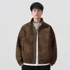 Roupas Masculinas Casa do Bordo / Jaqueta de Couro Forrada Xadrez Primavera e Outono, Simples Jaqueta Melard Desgastada Top