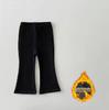 Pantalones casuales de otoño e invierno para niños y mujeres, estilo occidental, con personalidad para niños, estilo coreano moderno, con forro polar, estampado de leopardo, cuadros, ondas, lunares, acampanados