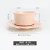 Taza de Café de Cerámica Estilo Palacio con Relieve Retro Francés Plato Pequeño Estilo Europeo Exquisita Taza para Té de la Tarde Arte Latte