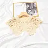 Chal de encaje de perlas cuello falso para vestido de mujer artefacto versátil cuello decorativo de encaje protección hueca para el cuello