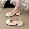 Sandalias de Falda Versátiles Francesas con Lazo Elegantes Sandalias de Punta Abierta para Commuter para Mujer Nuevo Estilo Primavera y Verano 2025