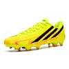 Nuevos zapatos de fútbol para hombre de corte bajo transpirables para exteriores para ventas transfronterizas, zapatos de fútbol profesionales para adultos con tacos largos AG y tacos para césped para entrenamiento y competición