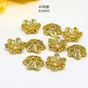 Paquete de oro de 18k copo de nieve metal flor sombrero pétalos DIY joyería pulsera cuentas soporte espaciador arena oro accesorios