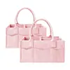 Bolsa de fraldas de feltro de cor sólida personalizada com divisórias removíveis, bolsa de armazenamento, pode ser impressa com logotipo, bolsa de mamãe de feltro