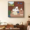 Pintura Decorativa de Gato Cafetero, Pintura para Colgar en Pared de Fondo de Barra de Cafetería Retro de Nicho Maillard, Pintura de Exhibición de Mesa
