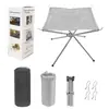 Fogueira Portátil Dobrável de Aço Inoxidável para Acampamento ao Ar Livre, Lareira de Fogueira, Grelha de Estrutura de Fogo para Fogão a Lenha, para Caminhada, Pátio, Quintal, Jardim