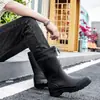 Botas de lluvia para hombre hasta la pantorrilla, zapatos impermeables antideslizantes, botas de lluvia para lavar el coche, pesca, trabajo de reparto, zapatos de goma para vadear en agua de mar, botas de lluvia para repartidores