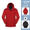 Chaqueta de plumas tres en uno para otoño e invierno, una prenda para tres usos, a prueba de viento e impermeable, estilo para parejas, chaqueta para acampar al aire libre, disponible impresión de logo