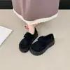Mocasines de punta redonda y suela gruesa para mujer, con diseño de lazo, un estilo dulce y fresco, y un diseño de corte bajo y versátil que añade altura.