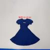 Vestido de Punto de Manga Corta Estilo Pure Lust para Mujer Verano Nuevo Dulce Lazo Cintura Adelgazante Look Falda Corta Línea A