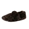 Zapatos tipo mocasín peludos populares 2026 otoño e invierno nuevo modelo para uso en exteriores, estilo coreano cálidos de algodón sin cordones mocasines antideslizantes para mujer