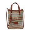 Bolsa de Palha Tecida Estilo Artístico Moda Verão Bolsa Transversal Bolsa de Ombro Bolsa de Mão Bolsa Tecida para Celular Bolsa de Praia para Mulheres