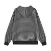 Sudadera con capucha y cremallera a rayas estilo retro americano, estilo primavera y otoño, chaqueta deportiva de marca moderna con vibra masculina, corte holgado