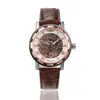 Reloj de pulsera mecánico manual retro hueco con números romanos europeos y americanos, 15 colores, ganador
