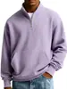 Sudadera de peso pesado de color sólido con cuello alto y manga larga, europea y americana, transfronteriza, para hombre, simple, a la moda, casual, deportiva y versátil