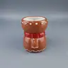 Taza de Cerámica 3D de Hombre de Jengibre Navideño Taza de Agua Creativa en Relieve Pintada a Mano Taza de Café Regalo Festivo