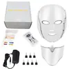 Mascarilla de luz LED de 7 colores OEM con cuidado del cuello, dispositivo de belleza enchufable, suministro transfronterizo, personalización al por mayor disponible