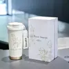 Vaso Aislado de Acero Inoxidable 316, Botella de Agua de Viaje de Doble Uso, Vaso con Popote, Vaso Portátil, Taza de Café Lily of the Valley Caja de Regalo