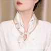 Nuevo Pañuelo de Seda Suave Estilo Francés Ol Profesional, Bufanda para Cuello con Cierre Magnético sin Nudo, Estilo Old Money, Accesorio de Traje de Lujo Ligero