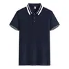 Personalização de Camisa Polo de Algodão Masculina e Feminina Cores de Verão 2026 Bloco de Cores Gola Lapela com Acabamento Branco Camiseta Casual de Negócios Manga Curta Empresa