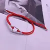 Plata de ley me encanta este año cuerda roja de mano amor melocotón pulsera S999 pie plata joyería personalizada creativa Día de San Valentín