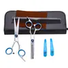 Tesouras de cabeleireiro de gama média para atacado de 6 polegadas conjunto de tesouras de cabeleireiro divididas tesouras de dentes planos tesouras para cabelo fino