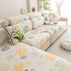 Funda de Sofá Floral de Refrigeración de Verano Tipo Dividido Protector de Sofá en Forma de L de Chaiselongue Cojín de Sofá Antideslizante de Seda de Hielo para Uso en el Hogar