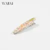 Pinza para el pelo de acetato Wjia Primavera Nueva, Pinza Lateral Hoja de Sauce, Pinza para Flequillo de Mujer, Pinza de Pico de Pato Ovalada con Etiqueta Dorada, Accesorio para el Cabello