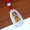 2017 Nuevo Jianghu Puesto Productos Calientes Jade Incrustado en Oro Guanyin Chapado en Oro Colgante de Collar Nueva Gota de Agua Chapado en Oro