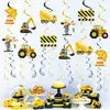 Nueva Decoración Colgante Espiral Temática de Dibujos Animados de Vehículos de Construcción Transfronterizos Excavadora Artículos de Decoración para Cumpleaños de Niños Señal de Calle