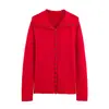 Chaqueta de punto con botones de color liso ajustada para mujer, nueva primavera 2026, transfronteriza AliExpress 2142008