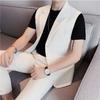 Traje de Verão Alta Moda Cor Sólida Colete sem Mangas Top Tendência Jaqueta Estilosa Versátil Nova Homens Tendência