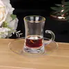 Comercio Exterior Estilo Turco Taza con Asa de Vidrio Taza para Té Negro Taza de Café Juego de Té Kung Fu Taza de Té con Asa Copa de Vino Asa Rota