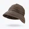 Sombrero de Cubo Arrugado Suave Estilo Coreano para Mujer, para Viajes, Ala Suave, No Aplasta el Cabello, Sombrero de Protección Solar, Primavera y Otoño, Color Sólido, Cubre Rostro, Sombrero Casual