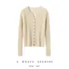Nueva colección de otoño e invierno: Cárdigan de punto 100% cachemir para mujer, con cuello en V, corte holgado y mangas largas, que irradia un estilo sofisticado y elegante