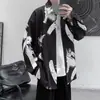 Nueva colección de otoño: Camisa de manga larga estampada con efecto salpicaduras para hombre, estilo Hong Kong, 2026, diseño único, elegante y genial, prenda exterior holgada