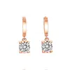 Temblores de mano rápidos aretes de moissanita en vivo aretes de diamante de color aretes de cabeza de vaca aretes simples de diamante Mosan una generación de cabello