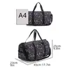 Bolsa de Viaje Portátil Simple para Deportes Fitness Gran Capacidad Bolso de Hombro Cruzado Tela Oxford Estampado de Dibujos Animados Bolsa de Viaje