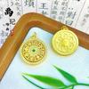 Tienda de oro con oro antiguo que puede girar el colgante de la brújula de ocho tesoros de diamante verde chapado en oro de cobre, brújula de ocho tesoros giratoria al por mayor