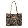 Bolsa de Mão Grande de Estampa de Leopardo Europeia e Americana 2026 Nova Tendência Simples Bolsa de Ombro Única Casual para o Dia a Dia Moda Versátil Tote