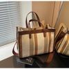 Bolsa de Lona Transfronteriza para Mujer, Gran Capacidad, Nuevo Estilo 2026, Bolso de Hombro Cruzado con Bloques de Color, Bolsa para Clase, Bolso Tote para Viajar