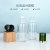 Botella de vidrio cosmética diaria 100ml 150ml 200ml botella de tónico tapón interior tapa de rosca botella de agua de esencia empaque