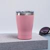 Vaso de viaje de 12 oz de plástico para coche, vaso pequeño de leche con aislamiento al vacío rojo de internet, vaso de hielo de acero inoxidable para coche en stock al por mayor