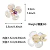 Gemelos de flor de trébol de cuatro hojas de la suerte, gemelos de perla y diamante, accesorio de moda para puños de camisa francesa, broche para puños de ropa