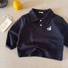 Camisa Polo Infantil Manga Larga para Hombre Otoño Nuevo Estilo Tallas Pequeñas y Medianas Camiseta Infantil con Letras Algodón Puro Moderna Camiseta Interior para Bebé Estilo Mujer