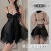 Sanshengyin - Lencería sexy para mujer, de malla transparente, tentación, camisón con tirantes abiertos, pijama de talla grande 8013